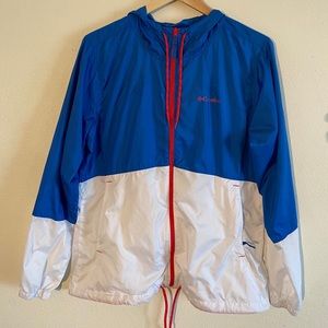 Blue and white Columbia lightweight jacket
